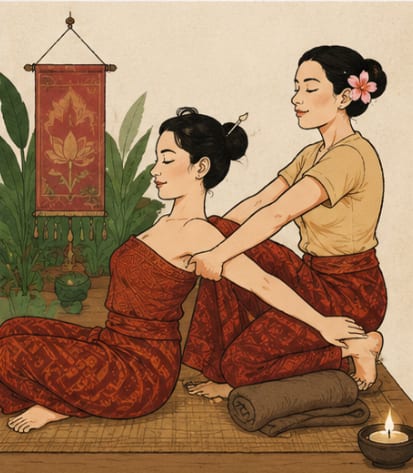 Tok-Sen in Kombination mit traditioneller Thai-Massage